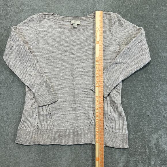 Ann Taylor LOFT Outlet Women Beige Boatneck Pullover Cotton Sweater Medium Beach - Picture 8 of 10